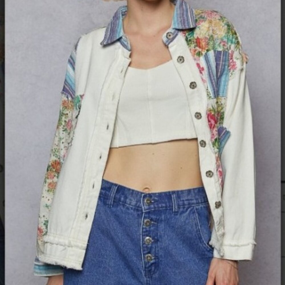 POL oversized fit top Jacket Shacket twill with back button placket NWT - Picture 6 of 6